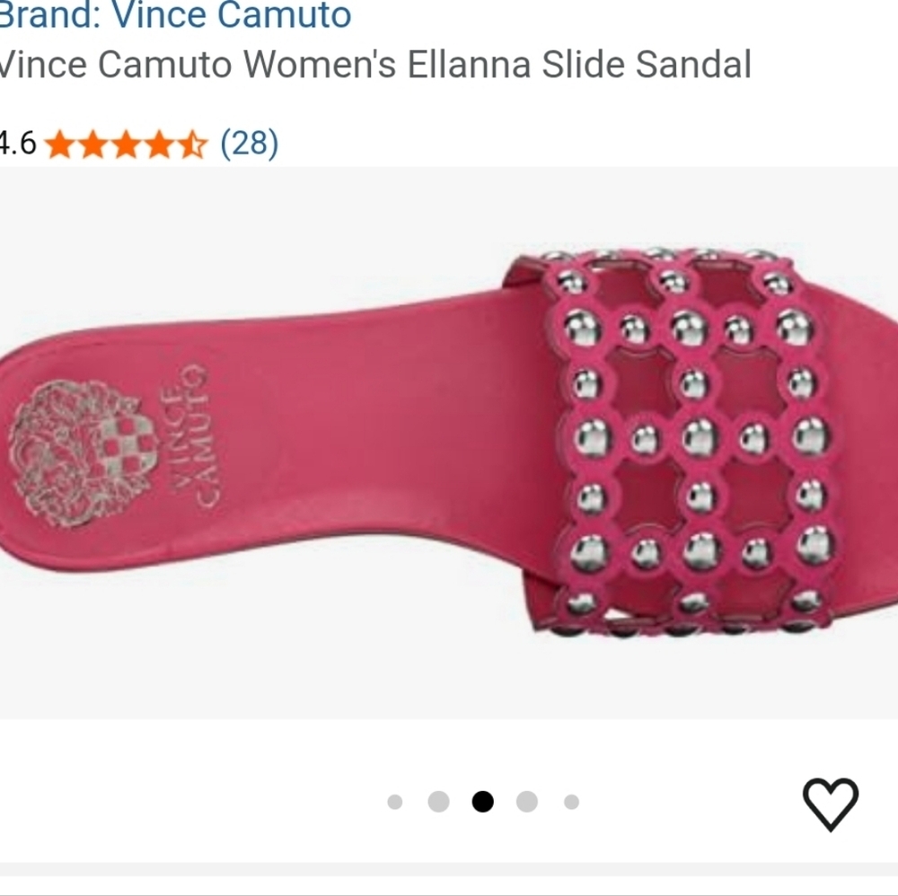 Vince Camuto Ellana Leather Slide Sandals In Hot Berry Pink Size 7.5